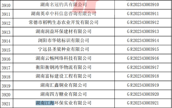 2023年湖南江海，“高新技術(shù)企業(yè)”復審順利通過！